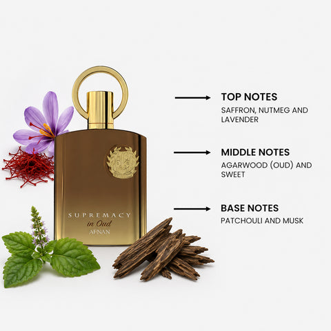 Supremacy In Oud for Men By Afnan Extrait de Parfum 3.4 oz