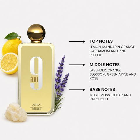 Afnan 9 AM by Afnan Eau de Parfum 3.4 oz