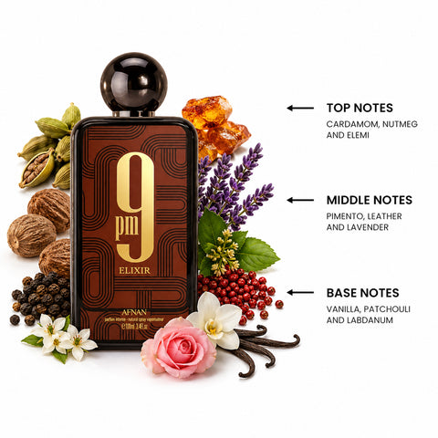 9 PM Elixir By Afnan Extrait de Parfum Intense Spray 3.4 oz