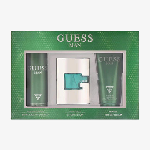 Guess Man For Men By Guess Eau de Toilette Spray 2.5 oz Set 3 pieces