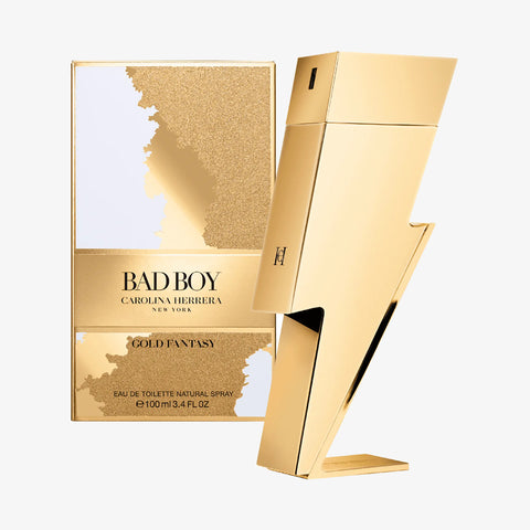 Bad Boy Gold Fantasy For Men By Carolina Herrera Eau de Toilette Spray 3.4 oz
