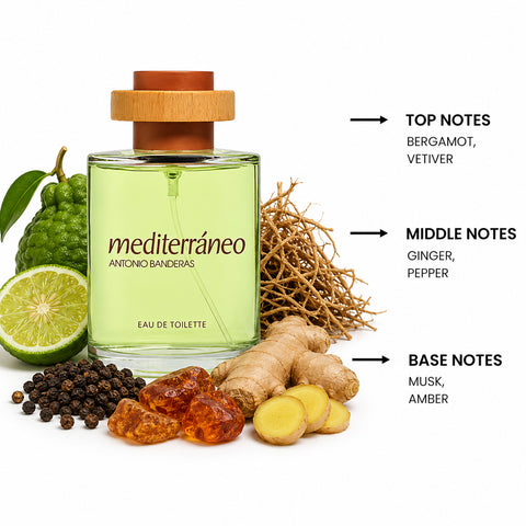 Mediterraneo For Men By Antonio Banderas Eau de Toilette Spray 3.4 oz