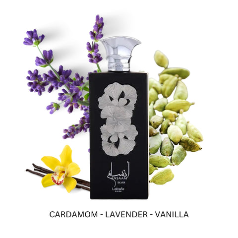 Ansaam Silver by Lattafa Eau De Parfum Spray 3.4 oz