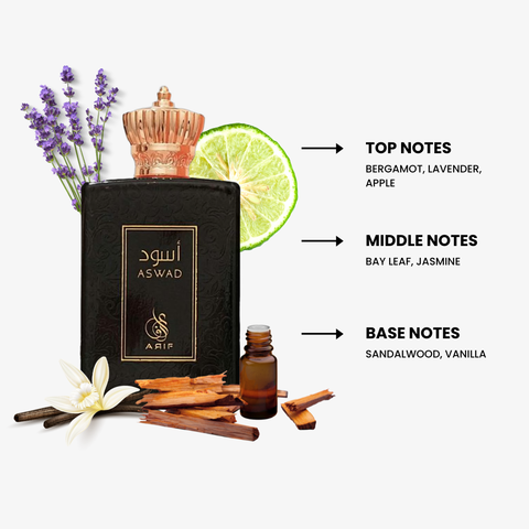 Aswad For Men By Arif Perfumes Eau De Parfum Spray 3.4 oz