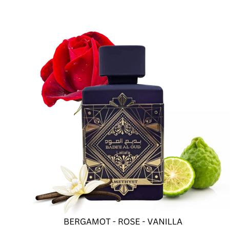 Bade'e Al Oud Amethyst by Lattafa Eau De Parfum Spray 3.4 oz