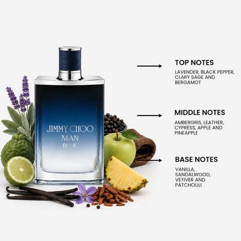Blue For Men By Jimmy Choo Eau de Toilette Spray 3.3 oz