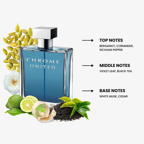 Chrome United For Men By Azzaro Eau de Toilette Spray 3.4 oz
