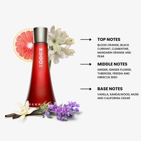Deep Red For Women By Hugo Boss Eau De Parfum Spray 3 oz