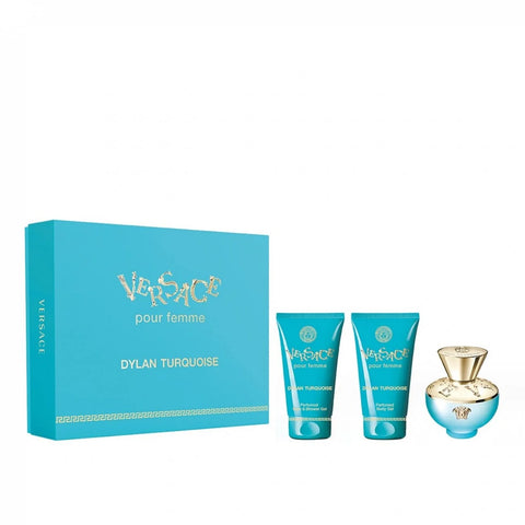 Dylan Turquoise For Women By Versace Eau de Toilette Spray 1.7 oz Gift Set 3 PCs