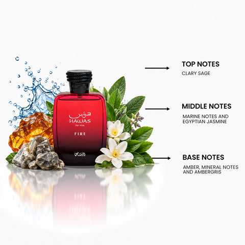 Hawas Fire By Rasasi Eau De Parfum Spray 3.3 oz