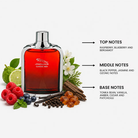 Jaguar Classic Red For Men Eau de Toilette Spray 3.4 oz