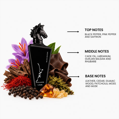 Lattafa Maahir Black Edition For Men By Lattafa Eau De Parfum Spray 3.4 oz