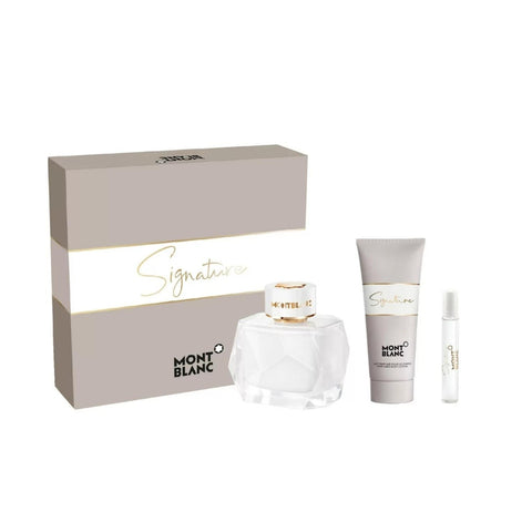 Signature for Women By Mont Blanc Eau de Parfum Spray 3.0 oz Gift Set 3 PCs