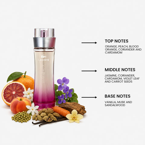 Touch of Pink for Women by Lacoste Eau De Toilette Spray 3.0 oz