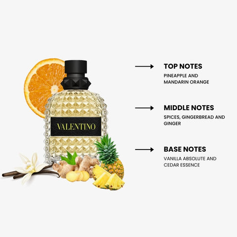 Valentino Uomo Born In Roma Yellow Dream For Men By Valentino Eau De Toilette 3.4 oz