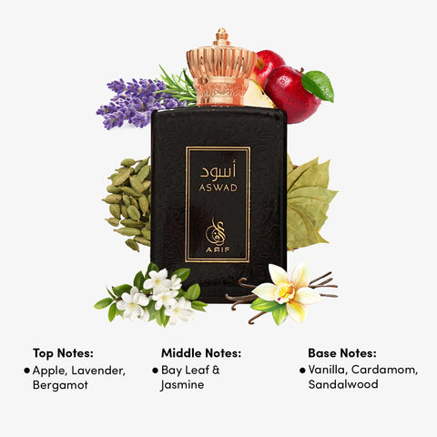 Aswad For Men By Arif Perfumes Eau De Parfum Spray 3.4 oz