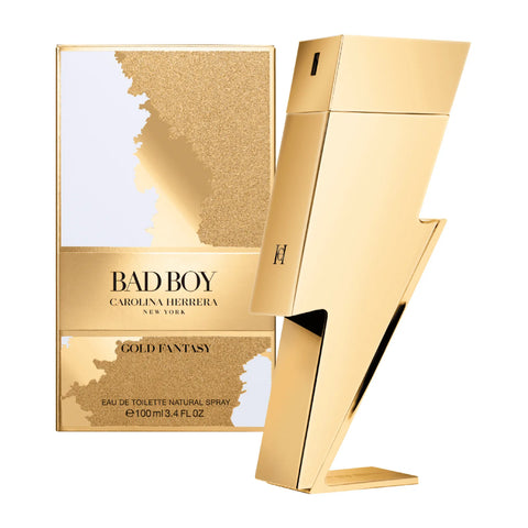 Bad Boy Gold Fantasy For Men By Carolina Herrera Eau de Toilette Spray 3.4 oz