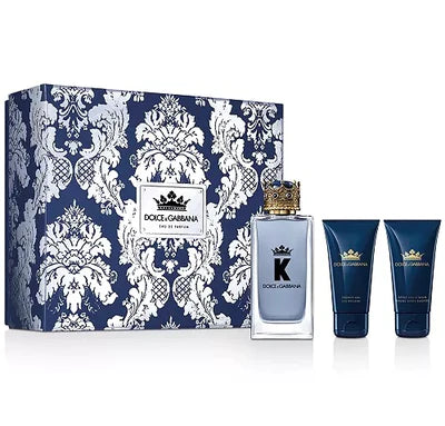 King For Men By Dolce & Gabanna Eau de Parfum Spray 3.3 oz. Gift set 3 pieces