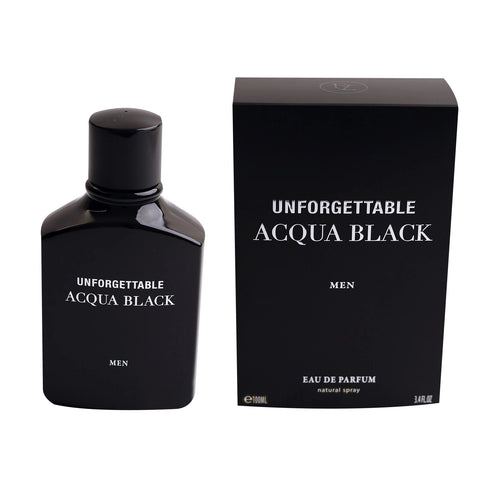 Unforgettable Acqua Black For Men by Lorientale Fragrances Eau de Parfum Spray 3.3 oz